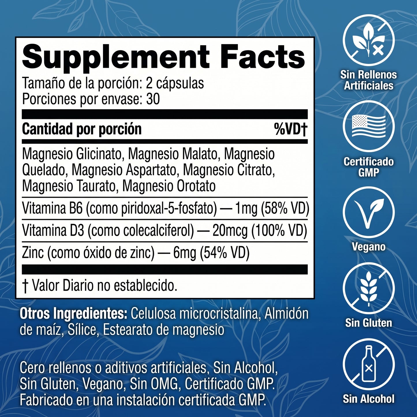 Cápsulas de complejo de magnesio Seloura 7 en 1