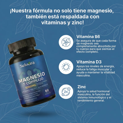 Cápsulas de complejo de magnesio Seloura 7 en 1