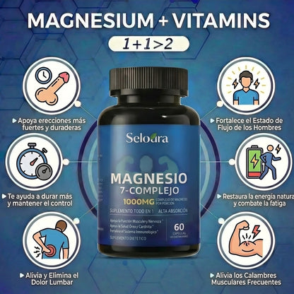 Cápsulas de complejo de magnesio Seloura 7 en 1