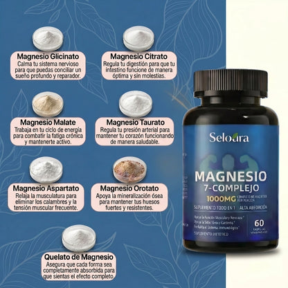 Cápsulas de complejo de magnesio Seloura 7 en 1