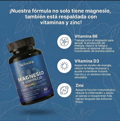 Cápsulas de complejo de magnesio Seloura 7 en 1