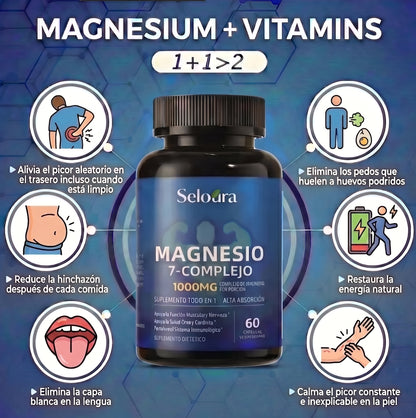Cápsulas de complejo de magnesio Seloura 7 en 1