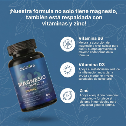Cápsulas de complejo de magnesio Seloura 7 en 1
